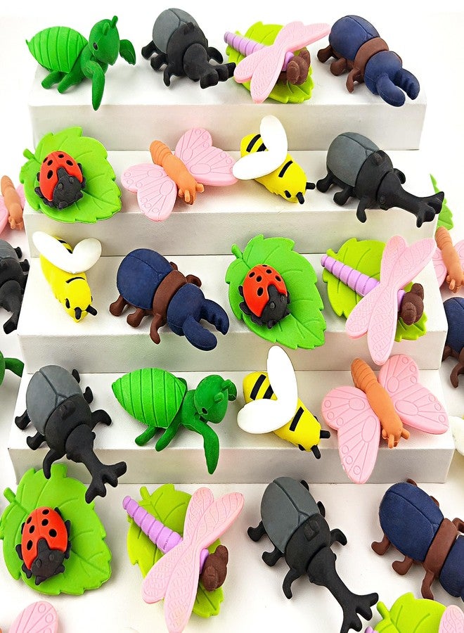 Satomoto 35 pcs Insect Erasers for Kids Desk Pet,3D Take Apart Butterfly Erasers for Kids Classroom Prizes, Class Treasure Box,Game Rewards,Party Favors - Image 1