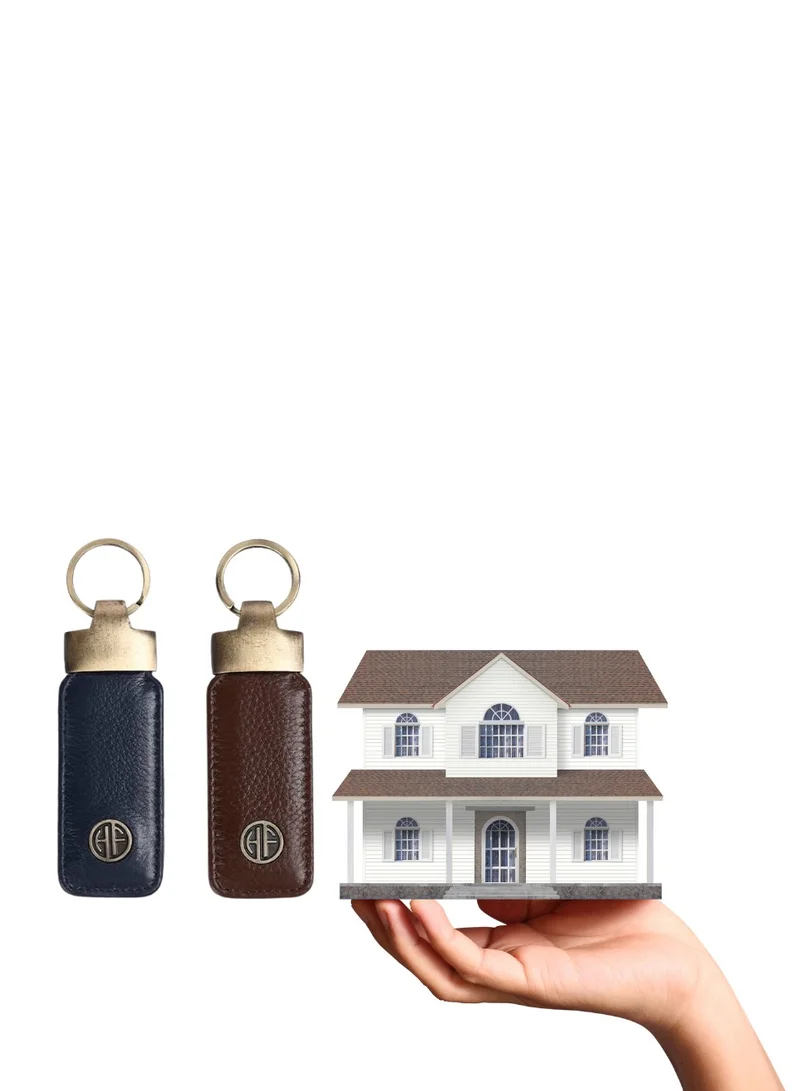 HAMMONDS FLYCATCHER Leather Keychain Combo set of two, Gift set, for Father Mother, Husband Wife, Brother Sister, Friend