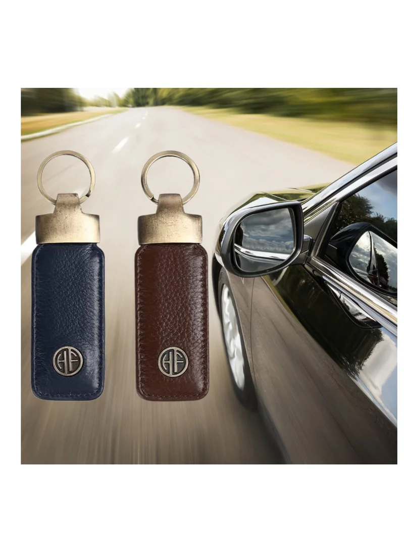 HAMMONDS FLYCATCHER Leather Keychain Combo set of two, Gift set, for Father Mother, Husband Wife, Brother Sister, Friend