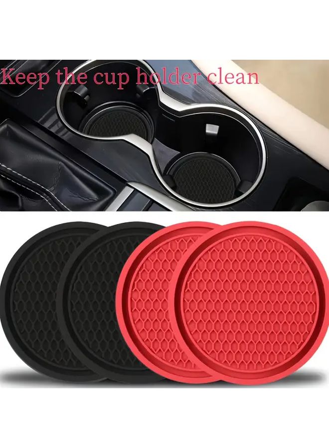 4pcs Red Car Creative Heat Insulation Water Coaster - Image 1