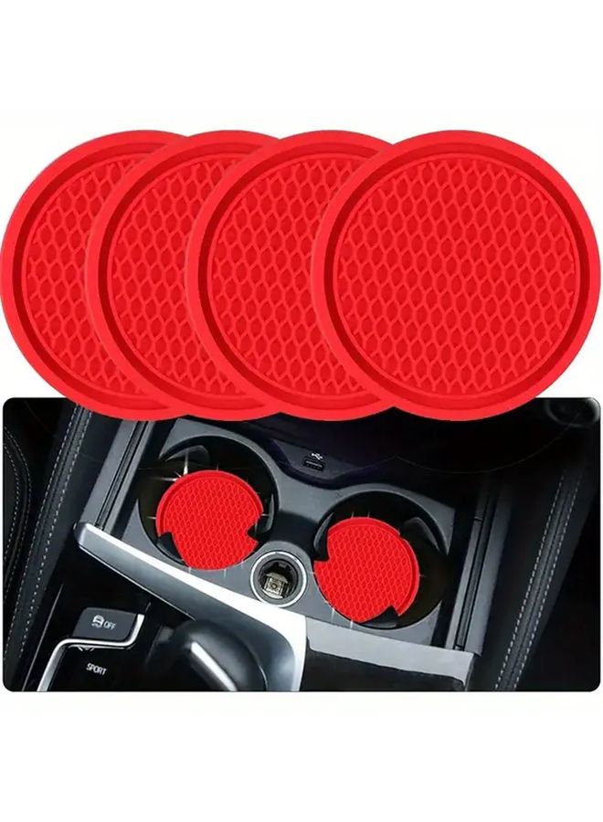 4pcs Red Car Creative Heat Insulation Water Coaster - Image 4