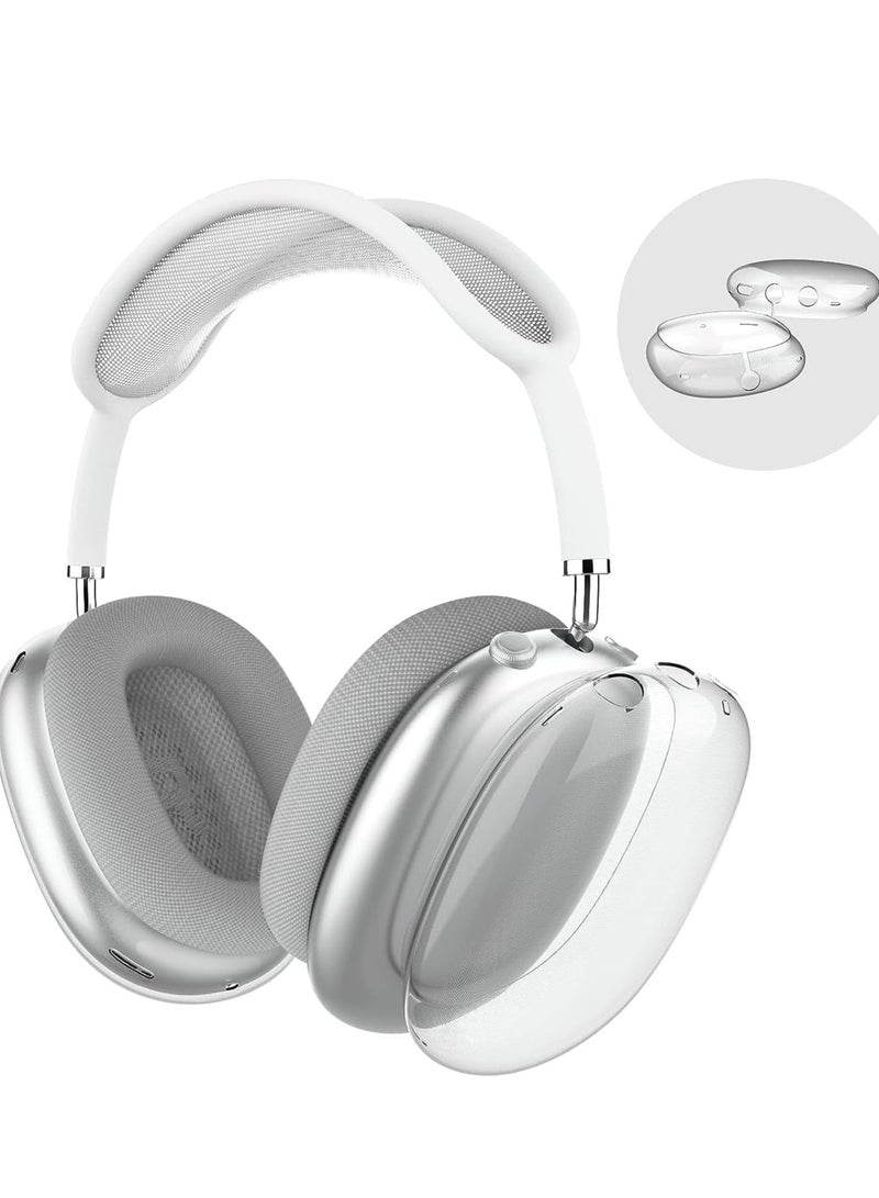 Goodern Compatible For Air Pods Max Case Cover Silicone Transparent Protective Sleeve Waterproof Headphones Case Cover Air Pods Max Accessories Clear Soft Skin For Air Pod Max Durable Shell Clear - Image 1