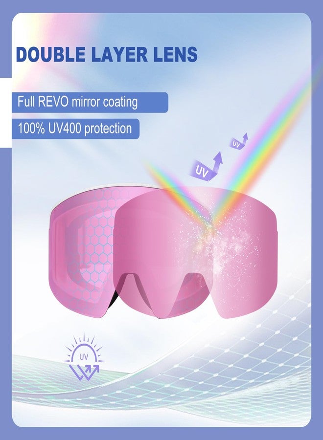 EXP VISION Ski/Snowboard Goggles, Magnetic Lens Snow Goggles with Anti-Fog & UV400 Protection for Men & Women - Image 3