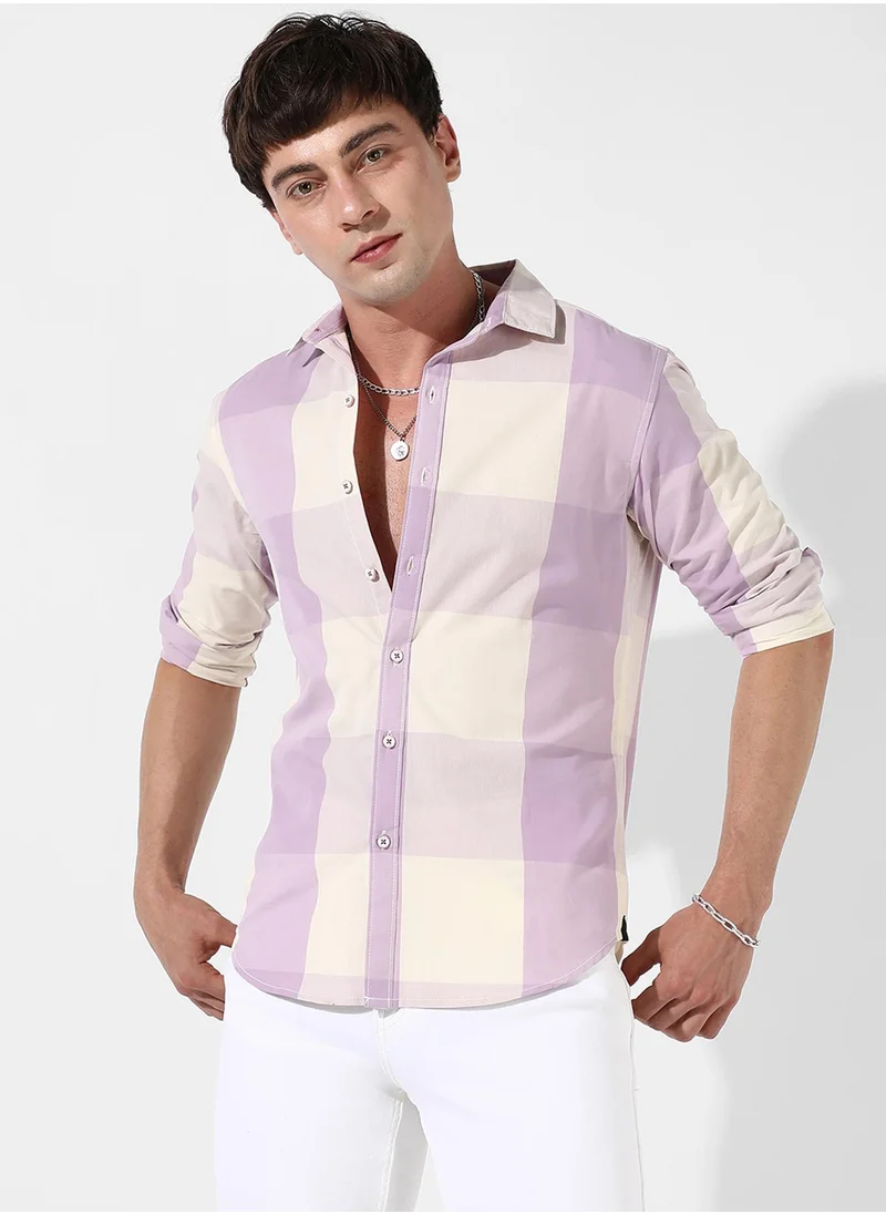 Campus Sutra Men's Cotton Buffalo Check Shirt