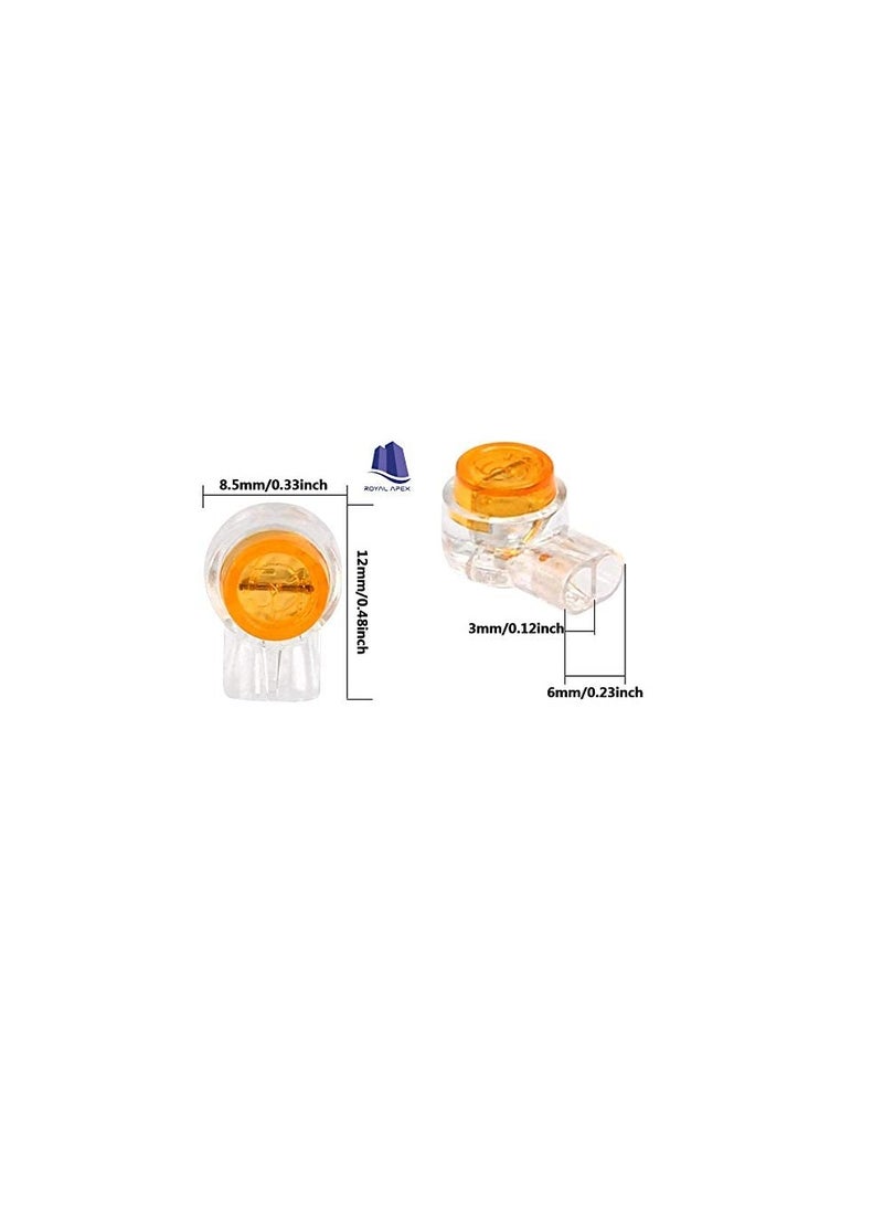 UY Wire Connector, Waterproof Gel-Filled Orange Clear Button Telephone Wire Connectors UY Butt Splice Connector & Network Cable Terminals (Pack of 50) - Image 2