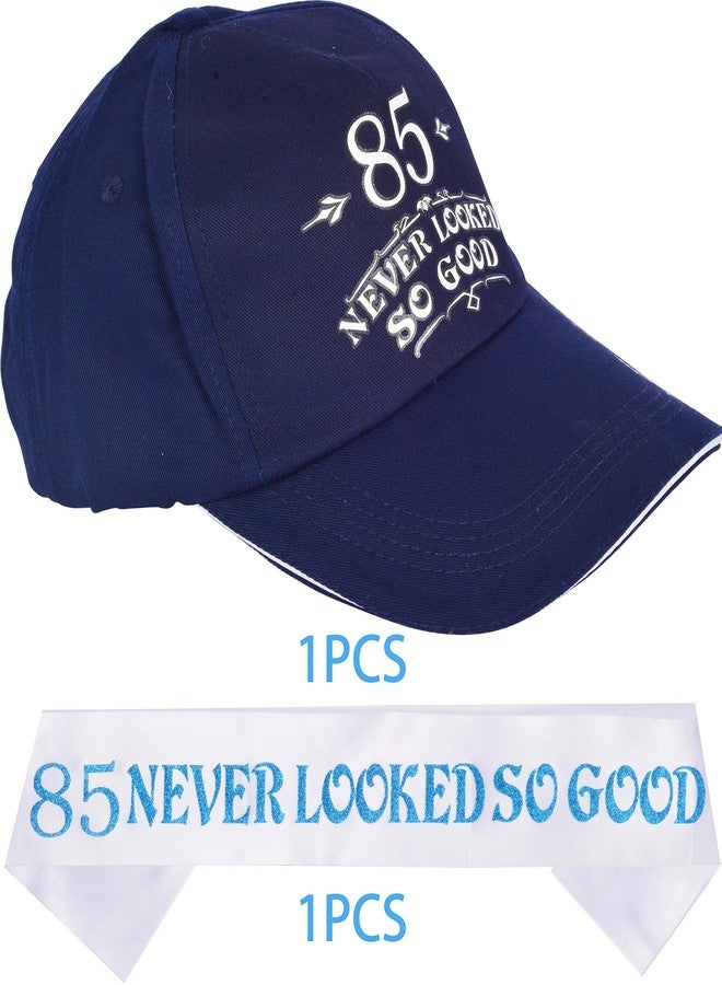 MEANT2TOBE 85th Birthday Gifts for Men, 85th Birthday Hat and Sash Men, 85 Never Looked So Good Baseball Cap and Sash, 85th Birthday Party Supplies, 85th Birthday Party Decorations, 85th Birthday Accessories - Image 4