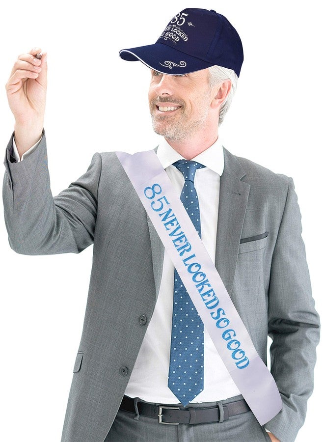 MEANT2TOBE 85th Birthday Gifts for Men, 85th Birthday Hat and Sash Men, 85 Never Looked So Good Baseball Cap and Sash, 85th Birthday Party Supplies, 85th Birthday Party Decorations, 85th Birthday Accessories - Image 5