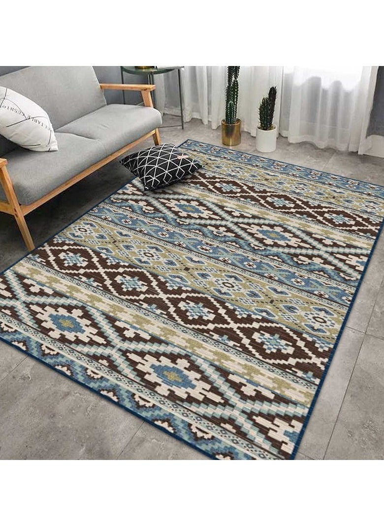 Loquat Polyester Fiber Abstract Ink Splashing Retro Ethnic Style Carpet 