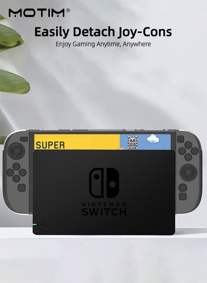 موتيم حافظة شفافة قابلة للتثبيت لجهاز Nintendo Switch 2 Case (2025) مع واقي شاشة من الزجاج المقوى، 2 في 1، ممتص للصدمات، مضاد للخدش، غطاء TPU صلب مقاوم للانزلاق، حافظة واقية لحمل جهاز التحكم Joy-Con - Image 4