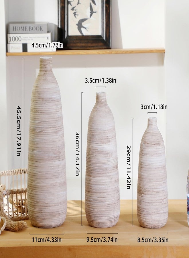 ألما مزهرية أرضية كبيرة جدًا مقاس 18 بوصة لتزيين غرفة المعيشة، وعاء طبيعي لنبات البامباس الطويل، قطع مركزية بلون كريمي بيج لإضفاء لمسة جمالية محايدة على الغرفة، ديكور منزلي عصري من منتصف القرن، ديكور ريفي - Image 4