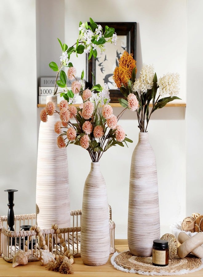 ألما مزهرية أرضية كبيرة جدًا مقاس 18 بوصة لتزيين غرفة المعيشة، وعاء طبيعي لنبات البامباس الطويل، قطع مركزية بلون كريمي بيج لإضفاء لمسة جمالية محايدة على الغرفة، ديكور منزلي عصري من منتصف القرن، ديكور ريفي - Image 2