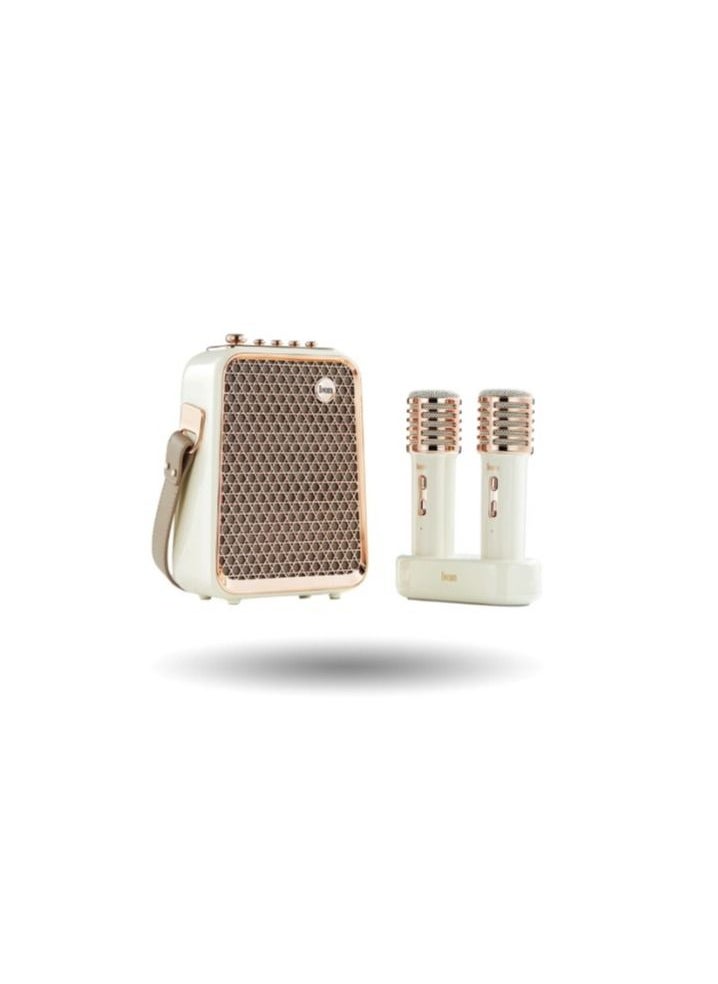 Divoom Divoom SongBird Portable Karaoke Speaker with Dual Wireless Microphones White  - Image 5