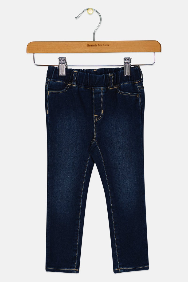 GAP Toddlers Boy Washed Strechable Jeans, Dark Blue - Image 1