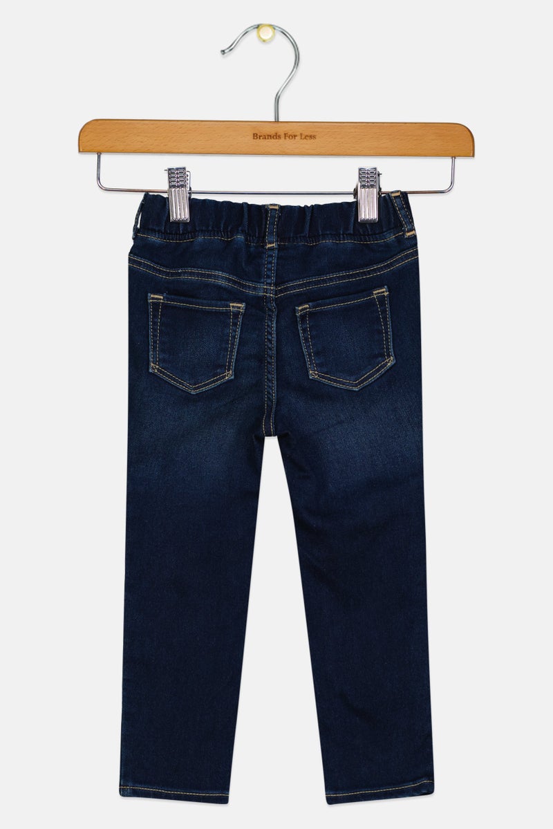 GAP Toddlers Boy Washed Strechable Jeans, Dark Blue - Image 2