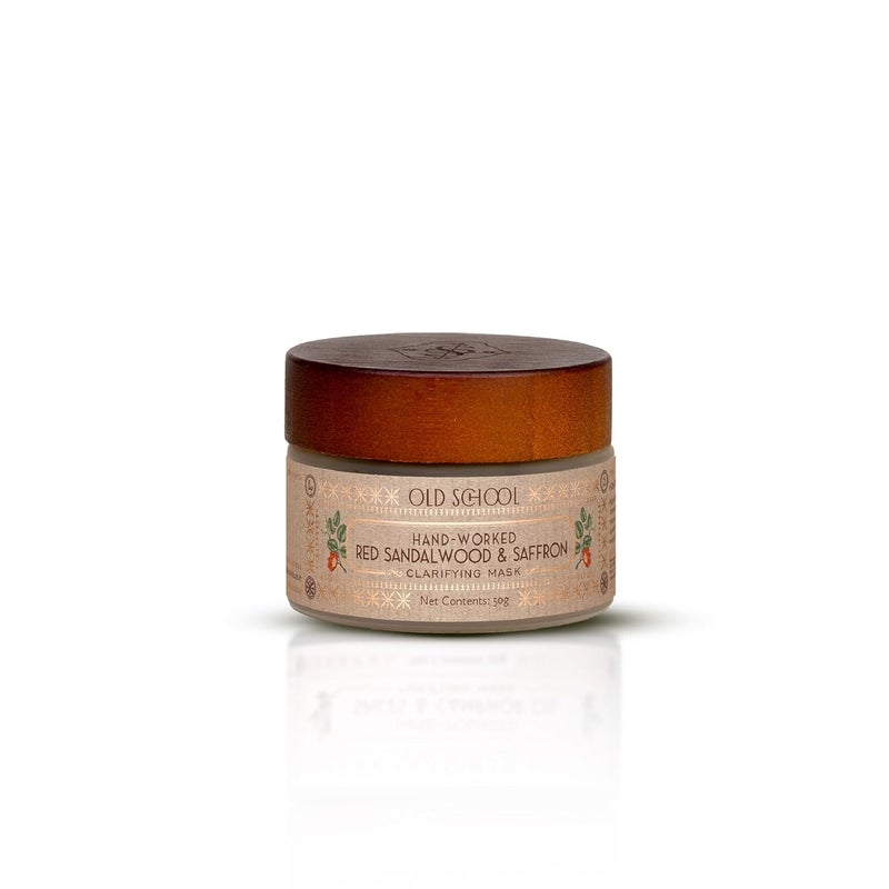 Old School Rituals HandWorked Red Sandalwood Saffron Clarifying Mask Face Mask for Glowing Brightening Skin Clay Mask for Open Pores AcneProne Skin 50g - Image 1