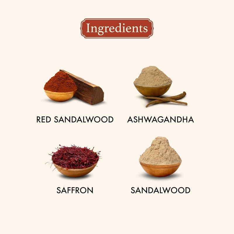 Old School Rituals HandWorked Red Sandalwood Saffron Clarifying Mask Face Mask for Glowing Brightening Skin Clay Mask for Open Pores AcneProne Skin 50g - Image 4