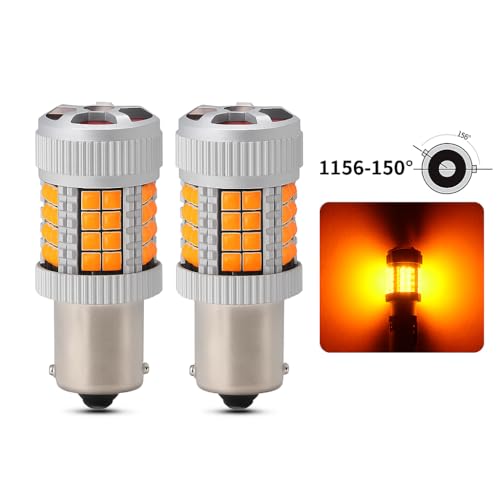 Automaze Canbus 1156 BAU15S 150 Degree PY21W LED Car Bulb, 12000 RPM Silent Turbo Fan, 23W 2553LM, High Brightness Turn Signal/Reverse Light, 1-Year Warranty (Amber, Pack of 2) - Image 2