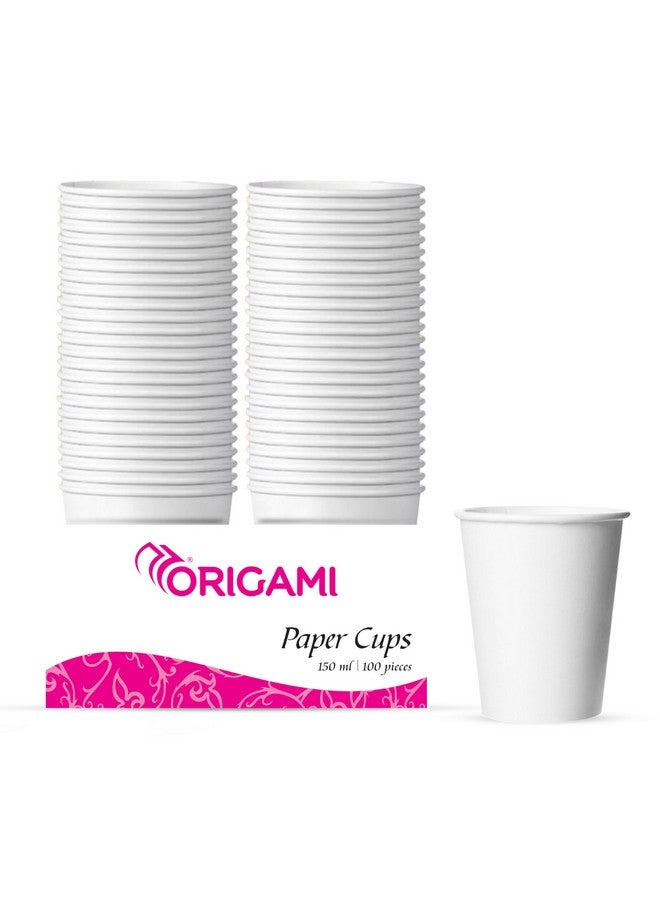 Origami Disposable & Leakproof Party Paper Cups | Eco Friendly & Biodegradable Glass | Ideal for Home, Office & Travel (100 Pcs) 150 ml - Image 1