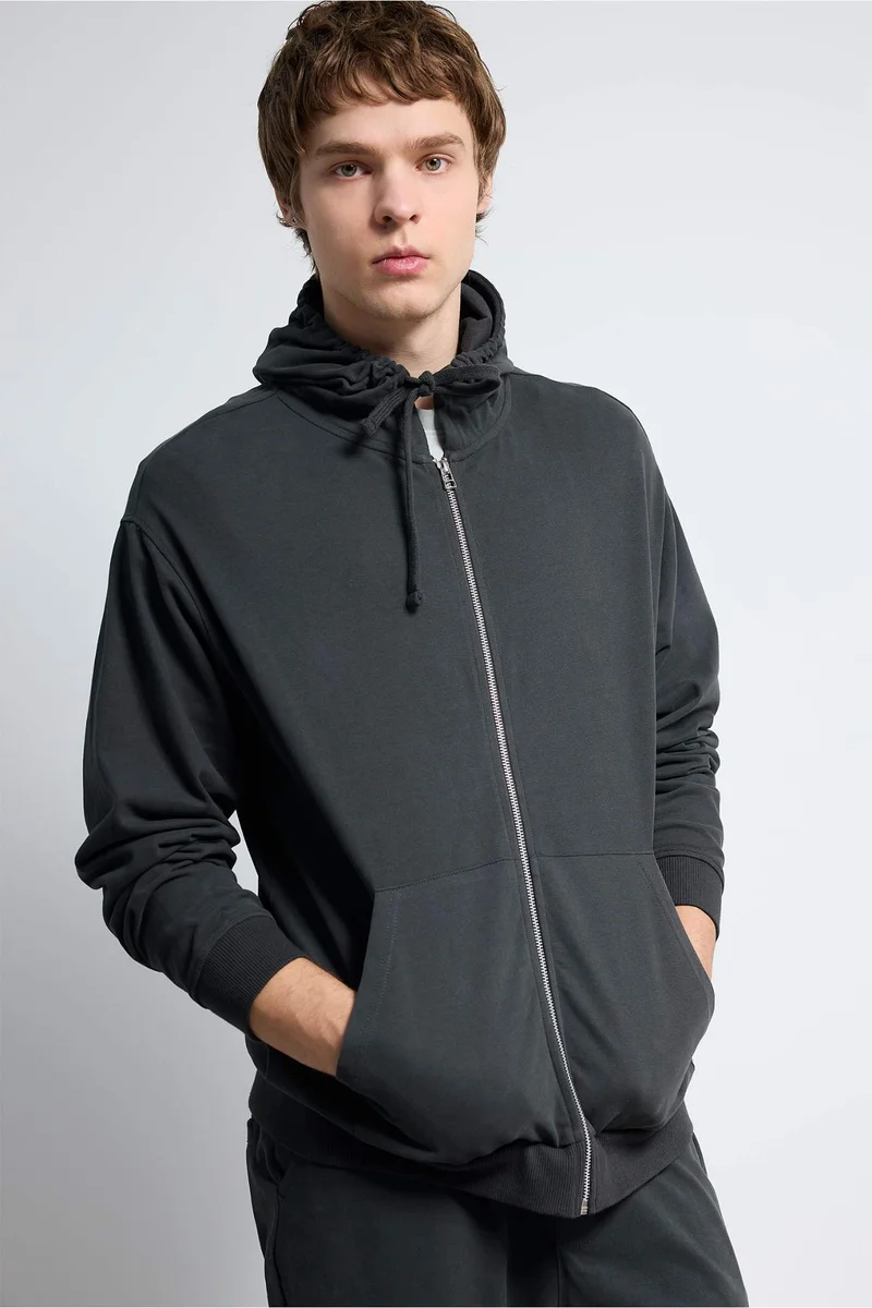 Defacto  Relax Fit Hooded Cardigan for Men | Best Price UAE