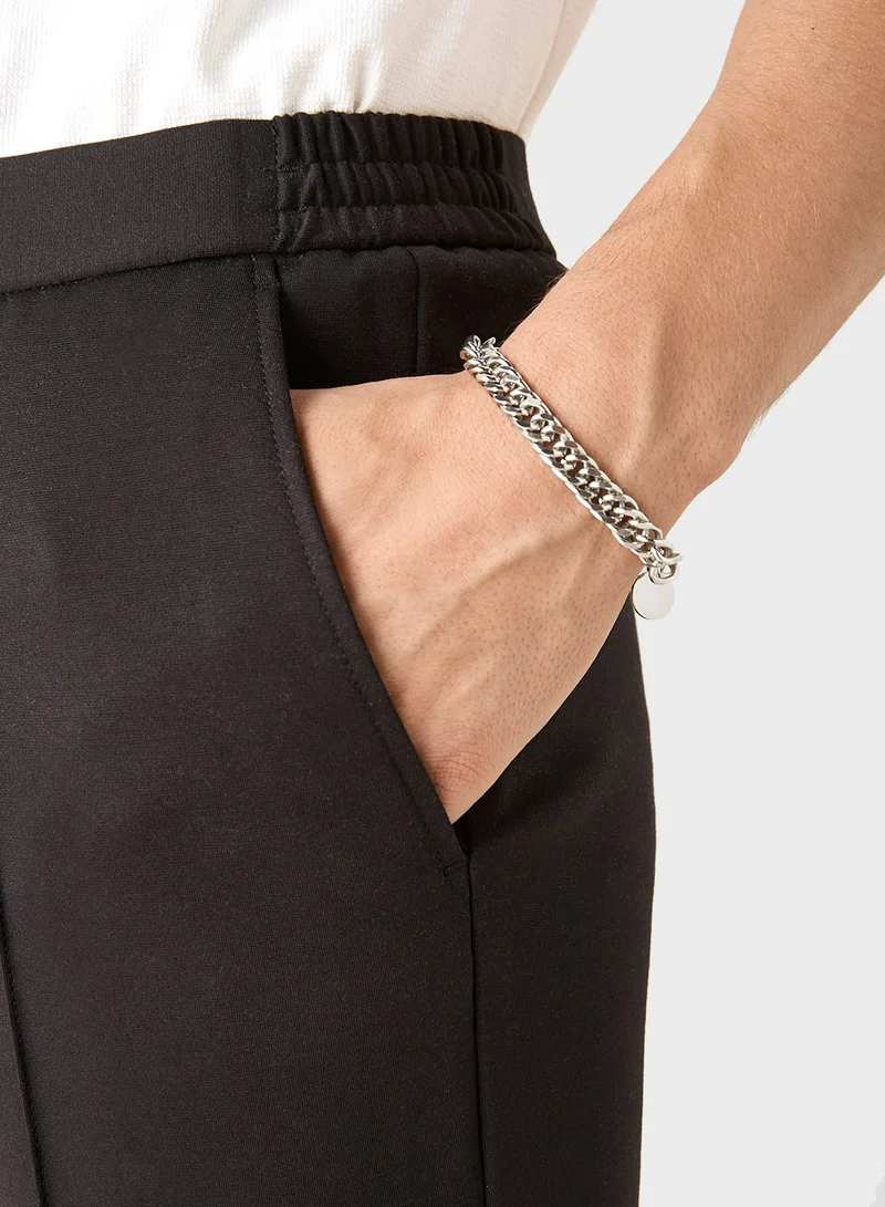 ايكونيك Iconic Solid Slim Fit Trousers with Pockets