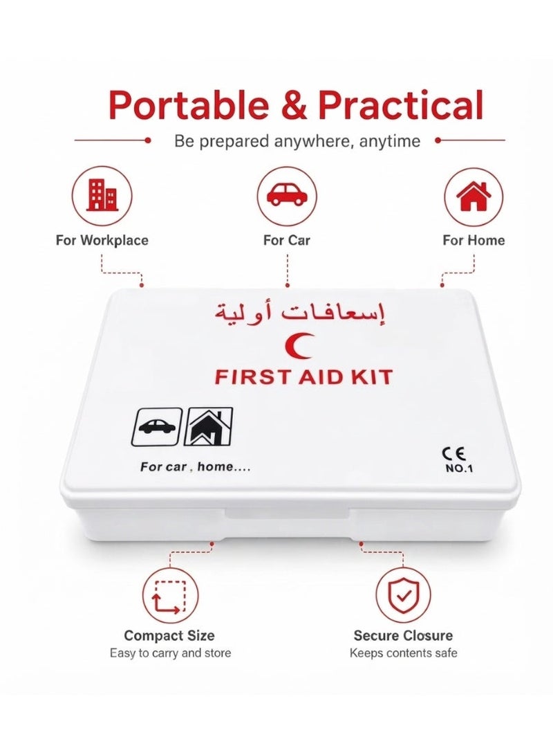 WANGLE Portable First Aid Kit ,Emergency Medical Safety Kit for Car, Home, Office, Travel & Outdoor Use, Compact First Aid Box - Image 2