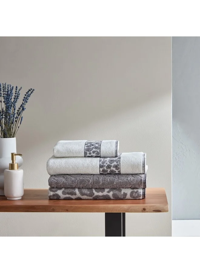 Home Box Opulence Leopard Turkish Cotton Jacquard Bath Towel 140 x 70 cm