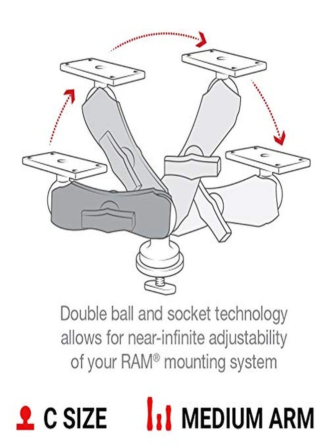 RAM MOUNTS Track Ball Mount for Humminbird Helix 7 RAM-202-24-354-TRA1U with Medium Arm Compatible with RAM Tough-Track System - Image 5