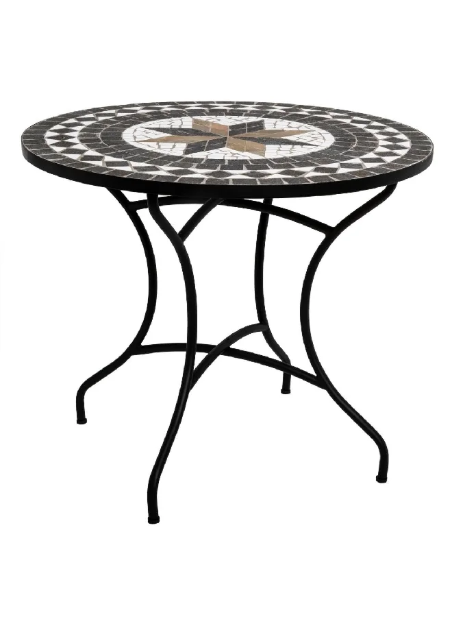 atmosphera Kipos Round Mosaic Designed Dining Table Multicolor 76 x 90 x 90 cm 166566