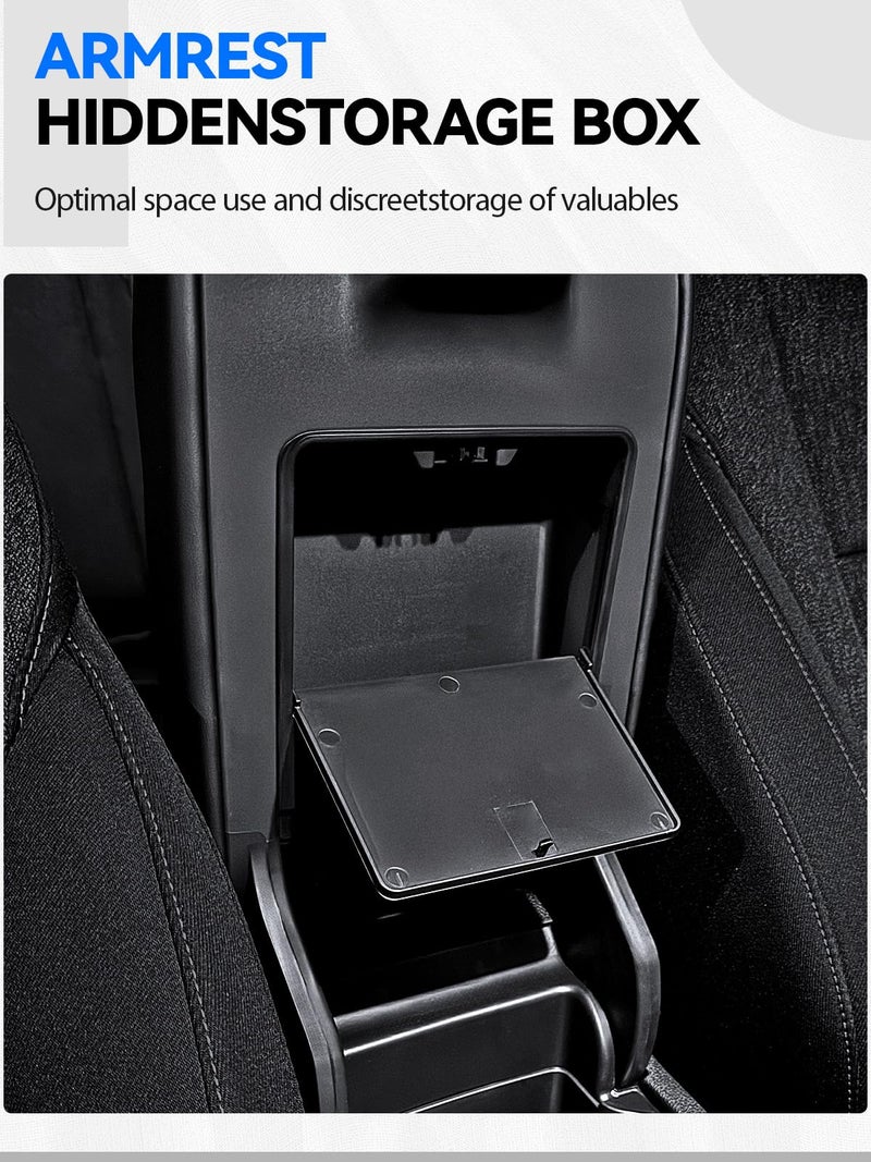 ELECFRESH 2PCS Center Console Organizer Tray for 2026 2023-2025 Honda Accord Accessories, Glove Storage Box wiht Aremrest Hidden Storage Box for Honda Accord - Image 3