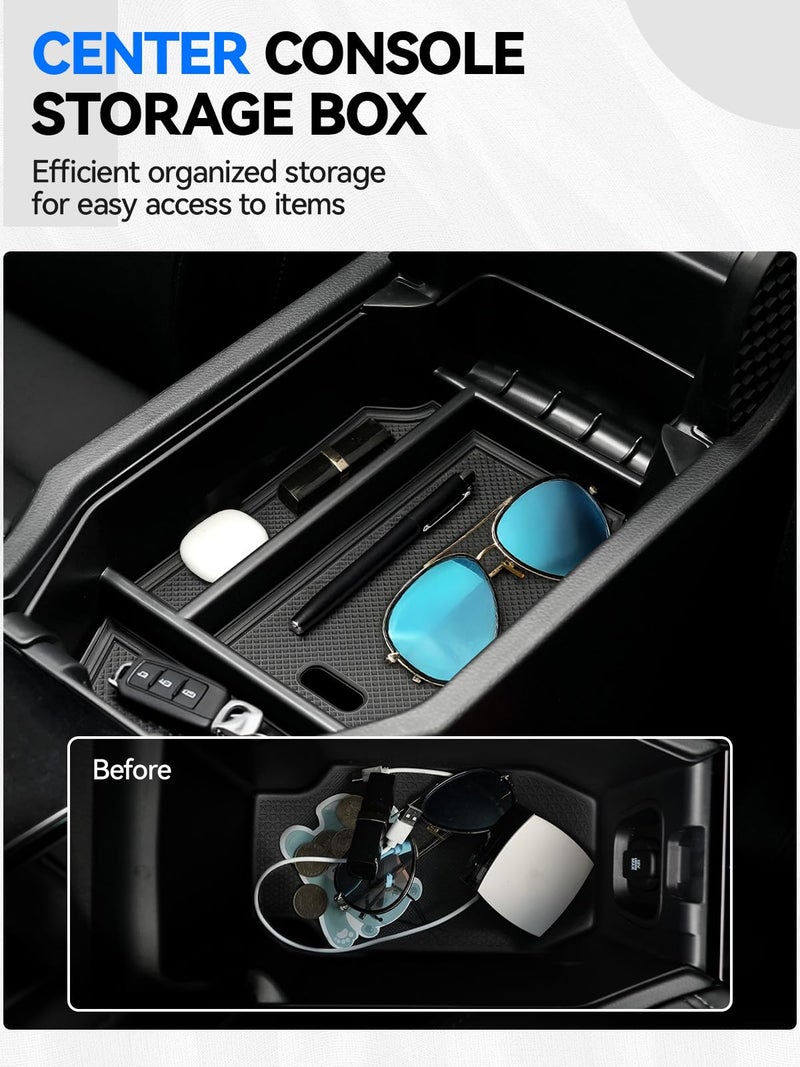 ELECFRESH 2PCS Center Console Organizer Tray for 2026 2023-2025 Honda Accord Accessories, Glove Storage Box wiht Aremrest Hidden Storage Box for Honda Accord - Image 2