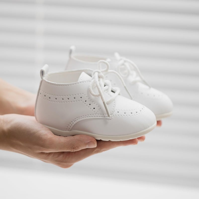 Meckior Infant Baby Boys Girls Classic PU Leather Wedding Loafers Brogue Toddler Oxford Dress Shoes First Steps Walking Flat Lazy Crib Shoe - Image 5