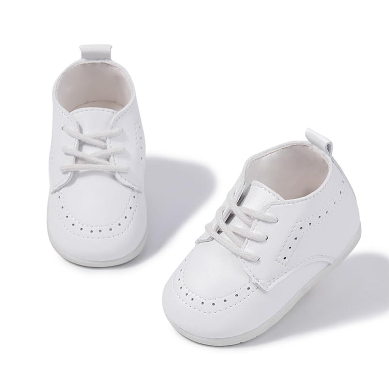 Meckior Infant Baby Boys Girls Classic PU Leather Wedding Loafers Brogue Toddler Oxford Dress Shoes First Steps Walking Flat Lazy Crib Shoe - Image 1