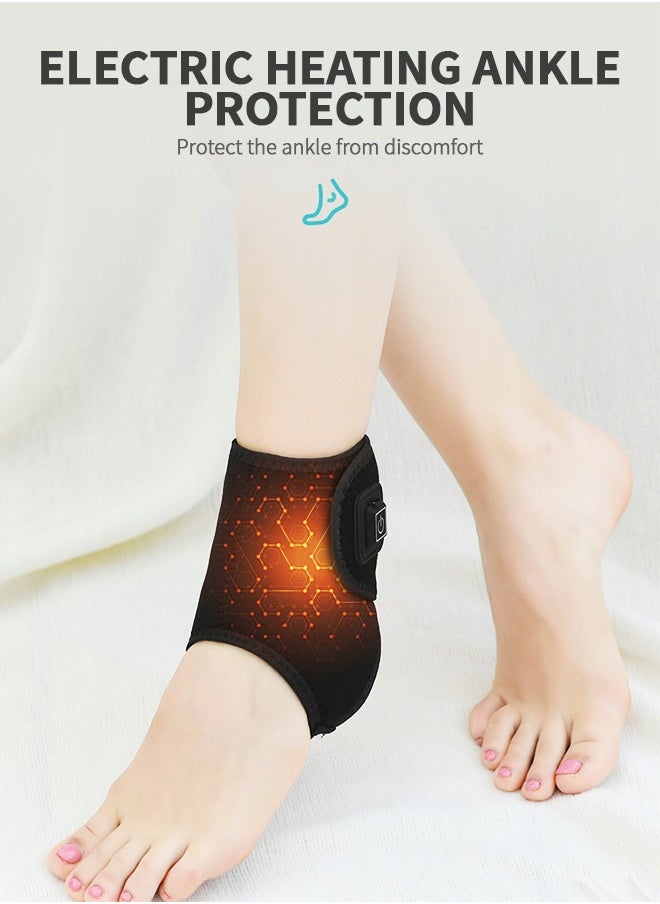 GROIC - Heated Ankle Brace Wrap - Ankle Support Wrap with 3 Level Controller for Stabiling Ligaments, Soothe Achy Feet, Reduce Swelling, Pain Relief for Sprains, Arthritis, Torn Tendons,Black - Image 1