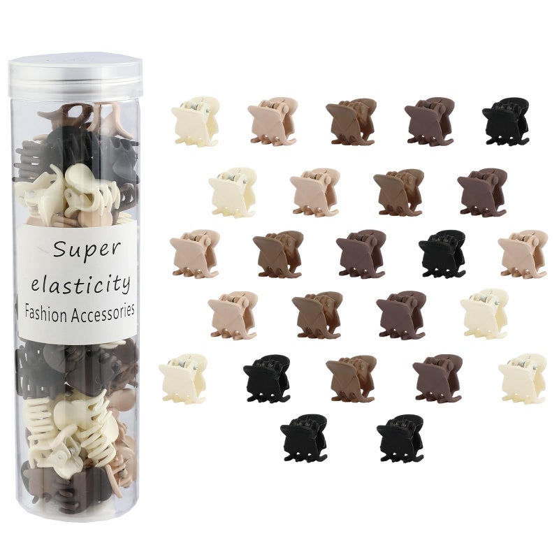 Kasmena 50Pcs Small Matte Hair Claw Clips, Mini Clips for Girls Women - Cute Tiny Claws for Thin Hair, Strong Grip, Neutral Color for Birthday, Christmas, Party Gifts - Image 1