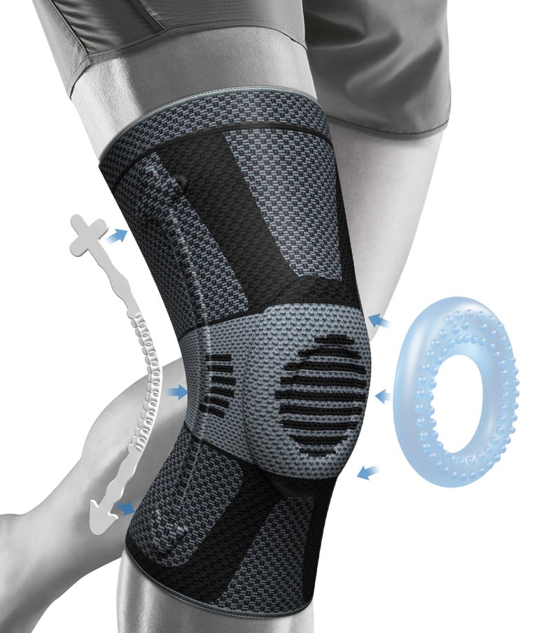 NEENCA Professional Knee Brace for Pain Relief, Medical Knee Compression Sleeve, Knee Support with Horizontal Knit Tech for Meniscus Tear, ACL, Arthritis, Joint Pain, Runner, Workout- FSA/HSA APPROVED - Image 1