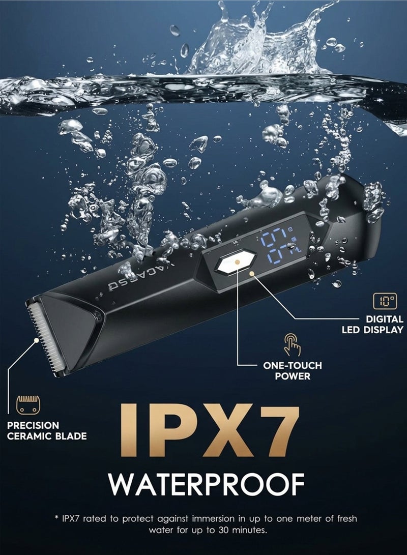 ENCHEN Body Hair Trimmer for Men,  Groin Trimmer/Shaver, IPX7 Waterproof Wet/Dry Groomer with LED Light, Replaceable Ceramic Blade Heads, USB Dock, Men’s Ball Shaver - Image 2