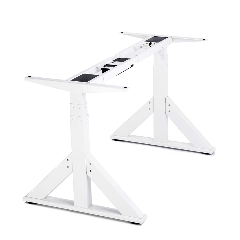 VWINDESK VJ205 Electric Height Adjustable Sitting Standing Desk Frame Sit Stand  Dual Motors 3 Stages Motorized Desk Base Only White