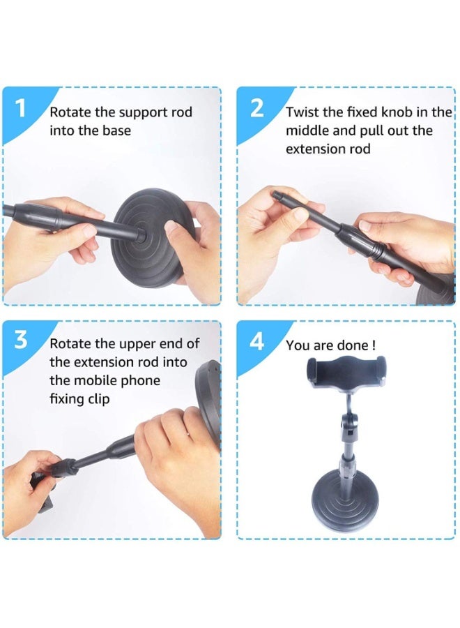 GenPro Adjustable Microphone Stand with Holder,360 Degree Rotating - Image 5