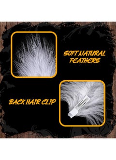 Geyoga 24 Pcs Flapper Headpiece White Feather Hair Clip Elegant Feather Headpiece Feather Hair Accessories Party Flapper Accessories For Women Girl Bridal Wedding  - Image 5