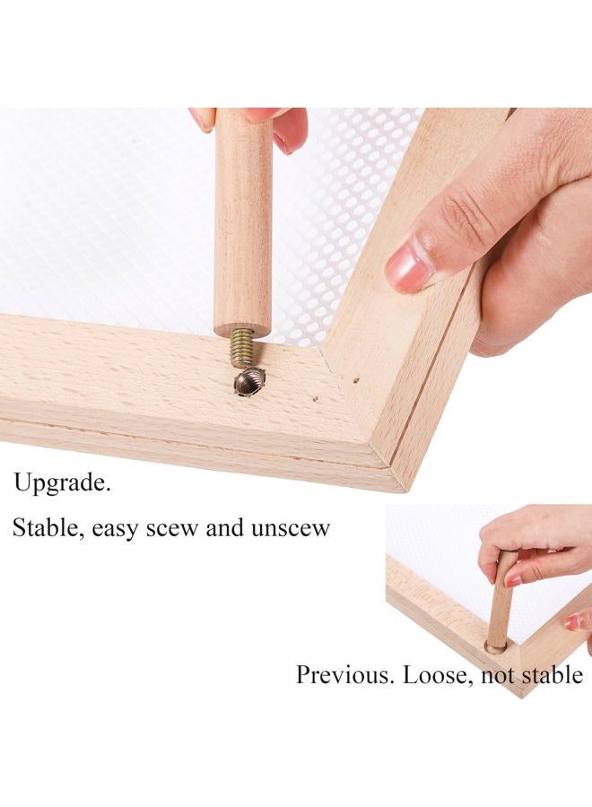 Cedilis Set of 2 Stackable Wood Pasta Herb Drying Rack, Food Dryer Stand with Net for Drying Seeds, Herb, Bud - Image 3