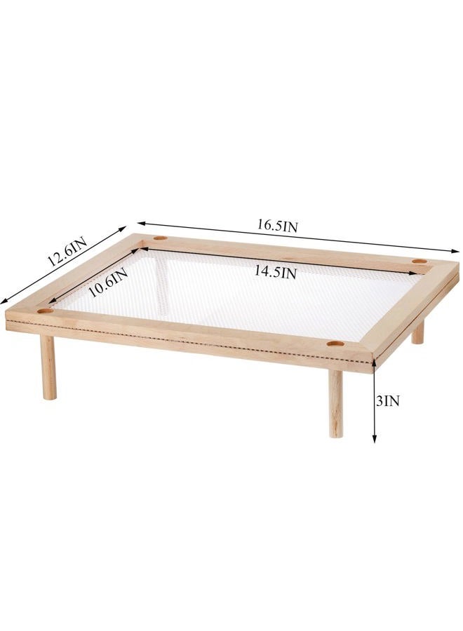 Cedilis Set of 2 Stackable Wood Pasta Herb Drying Rack, Food Dryer Stand with Net for Drying Seeds, Herb, Bud - Image 2