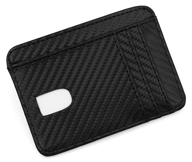 JINBAOLAI Simple Soft Leather Card Case With 6 Card Slots Black A08 khaki plain weave - Image 5