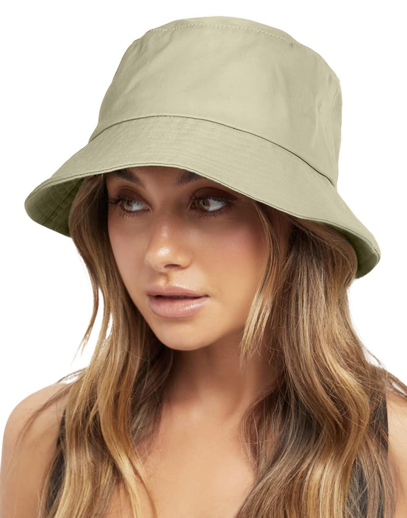 NORTHWIND Cotton Bucket hat for Women, Bucket hat for Man, Beach hat for Women, Sun Protection Cap for Men, Round hat for Men, Round Cap for Man, caps for Woman (Khaki) - Image 1