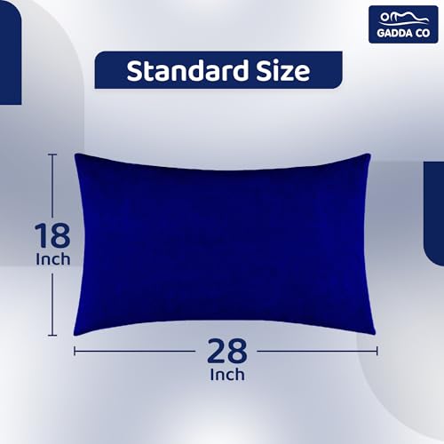 GADDA CO Waterproof Pillow Protector Set of 2 | Dustproof Cotton Terry Pillow Covers with Zipper Closure | 220+ GSM Soft, Breathable Pillow Cover | Dust Mite Protection |Size :18 x 28 Inch, Royal Blue - Image 3