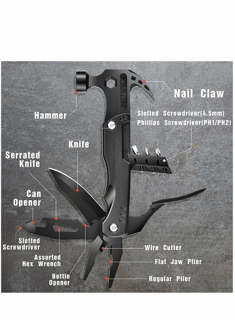 Multitool Hammer 12 in 1 Emergency Escape Car Safety Portable Mini Camping Gear Survival Tool for Men DIY Handyman Father Dad Husband Boyfriend Him Women - Image 5