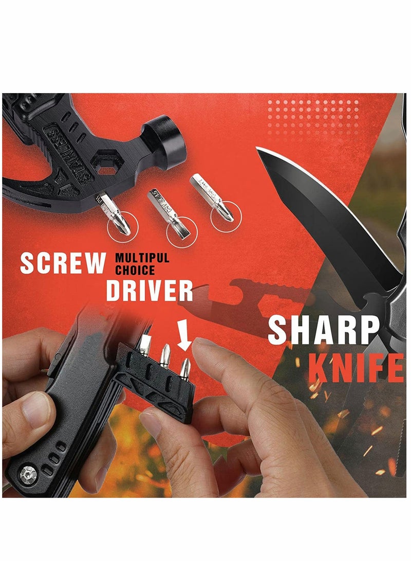 Multitool Hammer 12 in 1 Emergency Escape Car Safety Portable Mini Camping Gear Survival Tool for Men DIY Handyman Father Dad Husband Boyfriend Him Women - Image 3