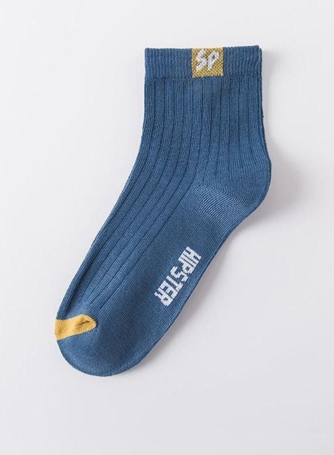 Hipster 5-Piece Sports Socks Sweat Absorbent Breathable Men's Thickened Socks Autumn And Winter Pure Cotton Thickened Mid-Tube Running Fitness Sports Socks  - Image 5