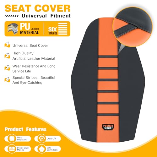 sawrain Dirt Bike Seat Cover Universal Gripper NoSlip Dirtbike Seat Cover BlackOrange - Image 3