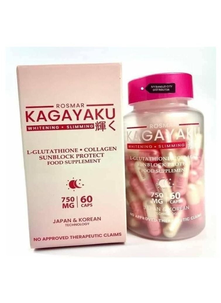 ROSMAR - Kagayaku Whitening Slimming Capsules 750mg 60 caps / bottle - Image 1