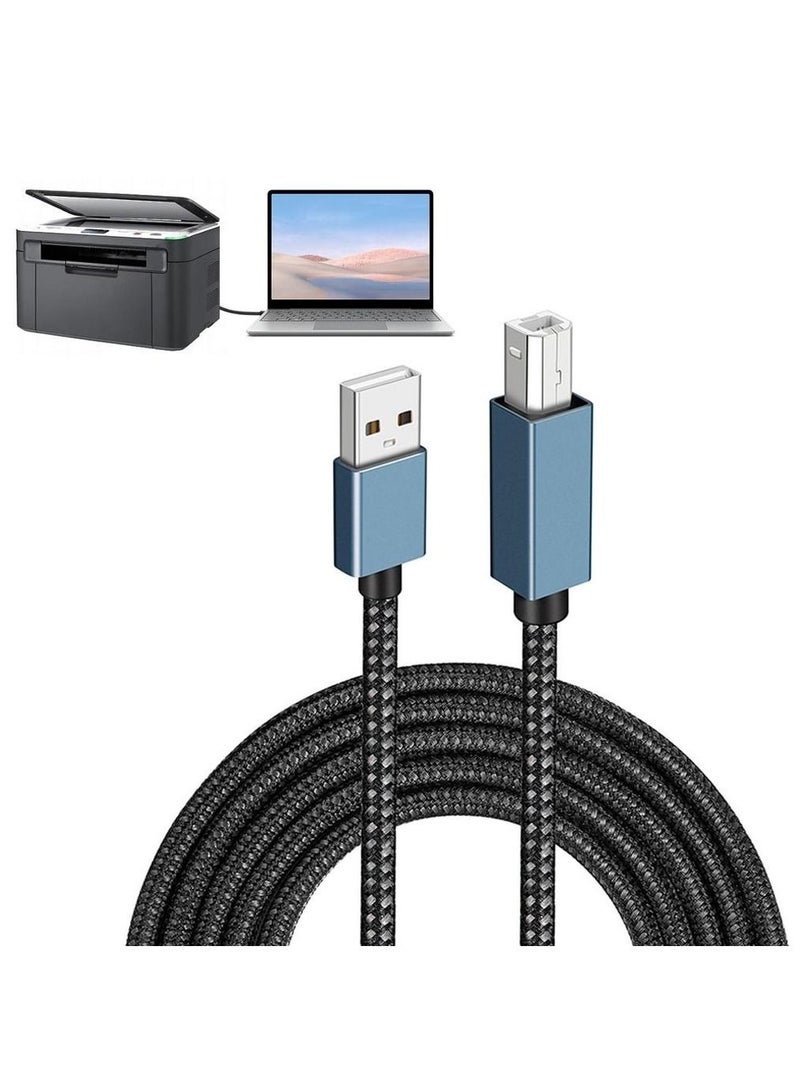 Usb A 2.0 Square Port Printer Cable For Computer Nylon Braided Printer Scanner Cord For Printer Cord Scanner - Image 1